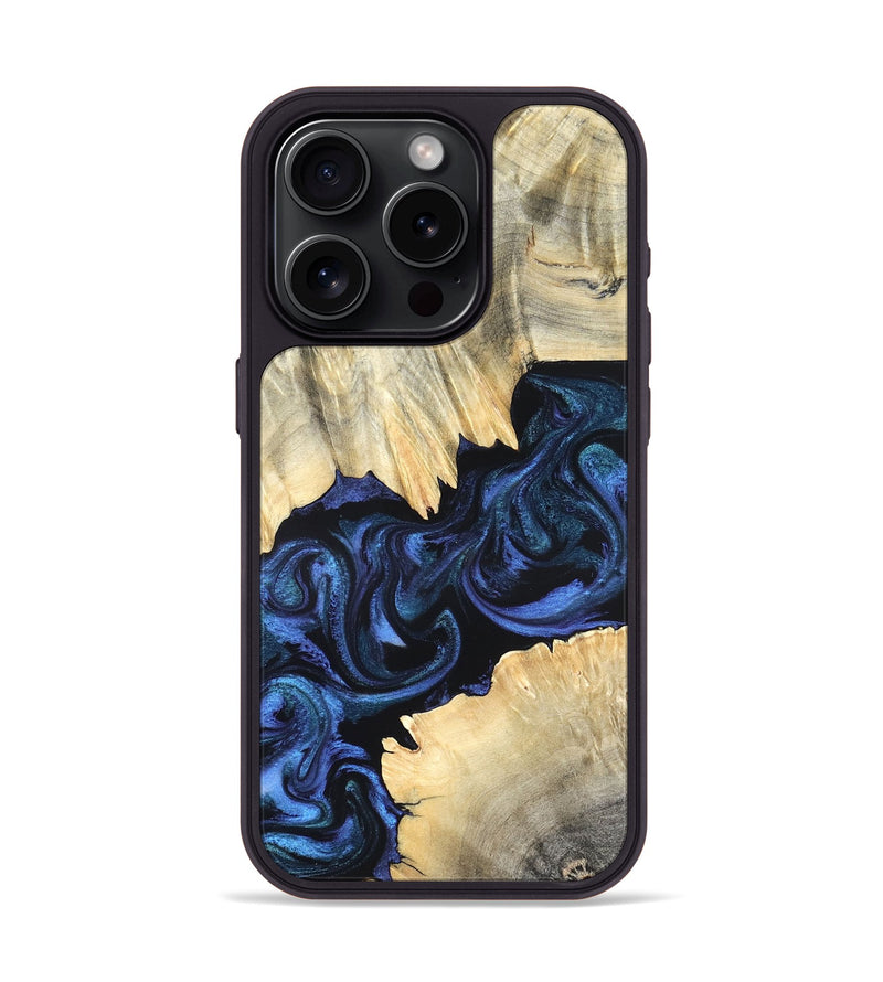 iPhone 15 Pro Wood Phone Case - Carli (Blue, 820170)