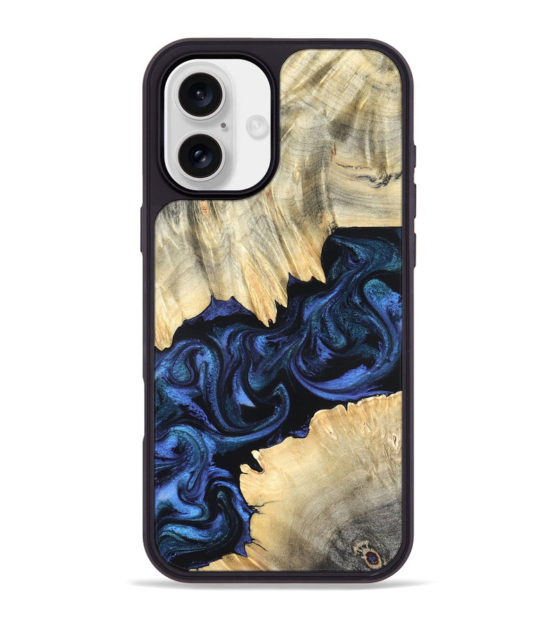iPhone 16 Plus Wood Phone Case - Carli (Blue, 820170)