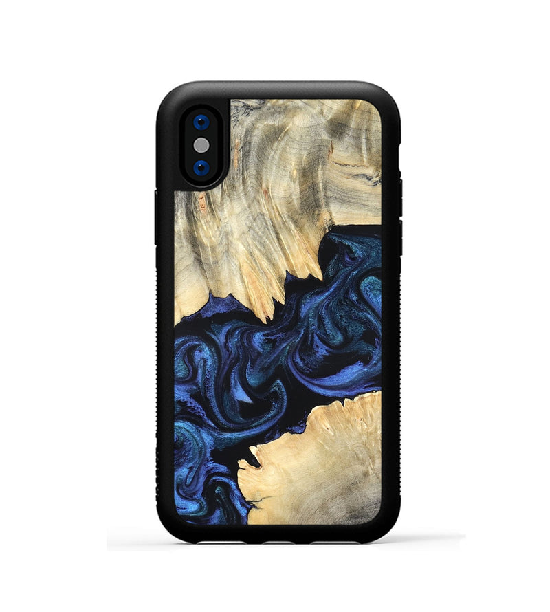 iPhone Xs Wood Phone Case - Carli (Blue, 820170)