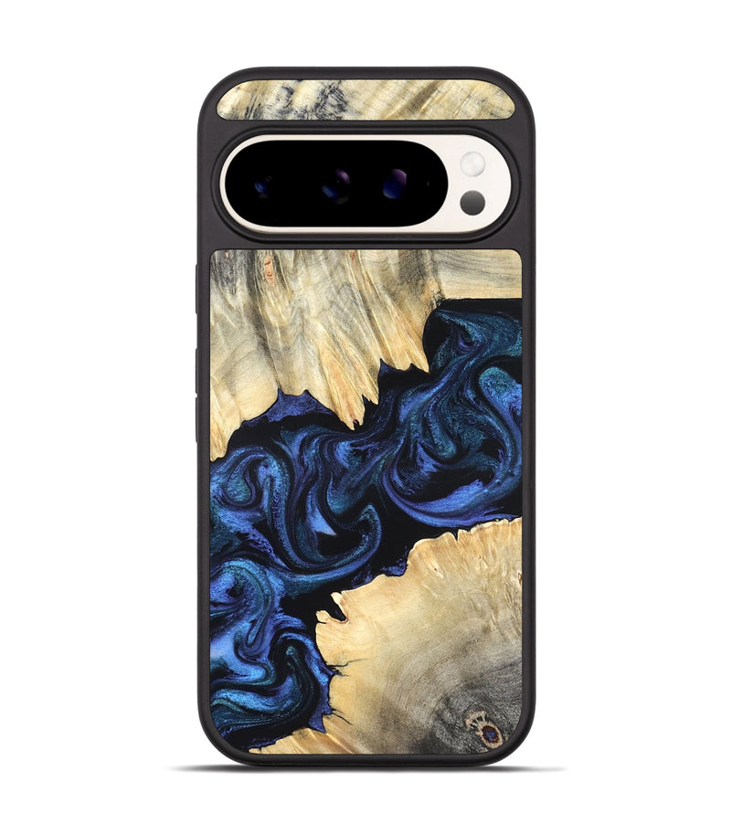 Pixel 9 Wood Phone Case - Carli (Blue, 820170)