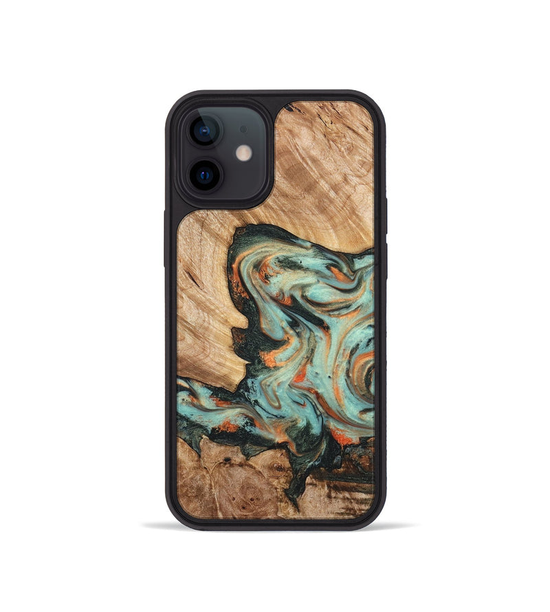 iPhone 12 mini Wood Phone Case - Arlette (Green, 820171)