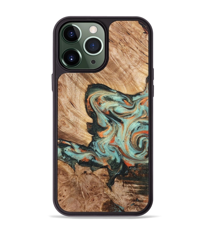 iPhone 13 Pro Max Wood Phone Case - Arlette (Green, 820171)