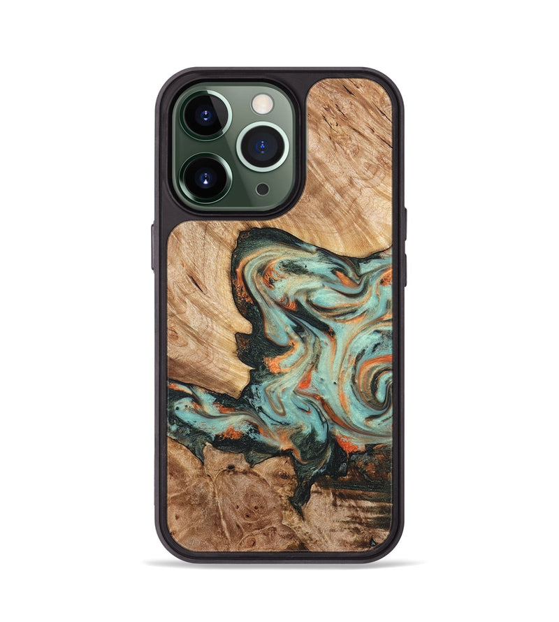 iPhone 13 Pro Wood Phone Case - Arlette (Green, 820171)