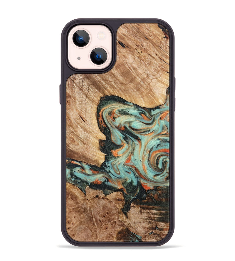 iPhone 14 Plus Wood Phone Case - Arlette (Green, 820171)