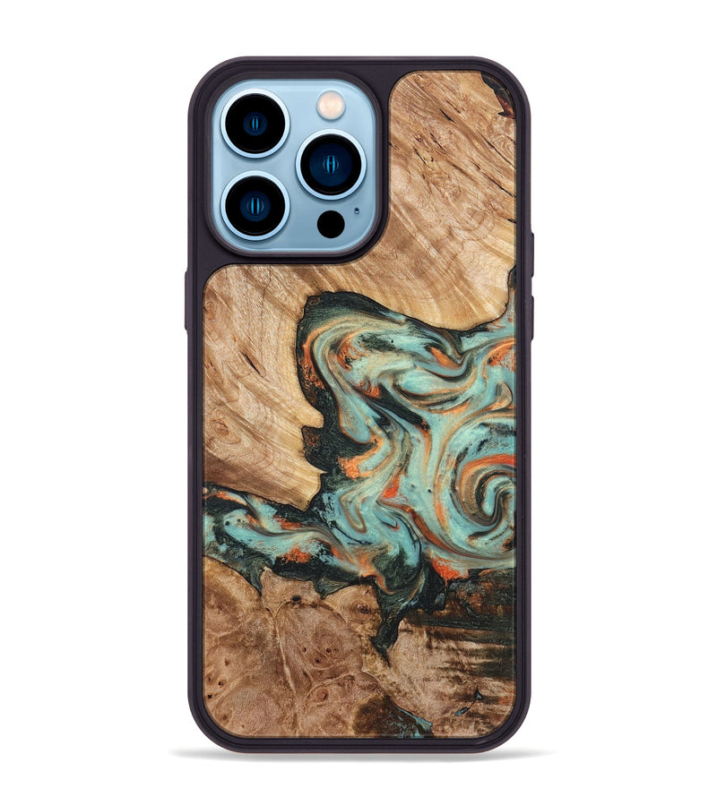 iPhone 14 Pro Max Wood Phone Case - Arlette (Green, 820171)