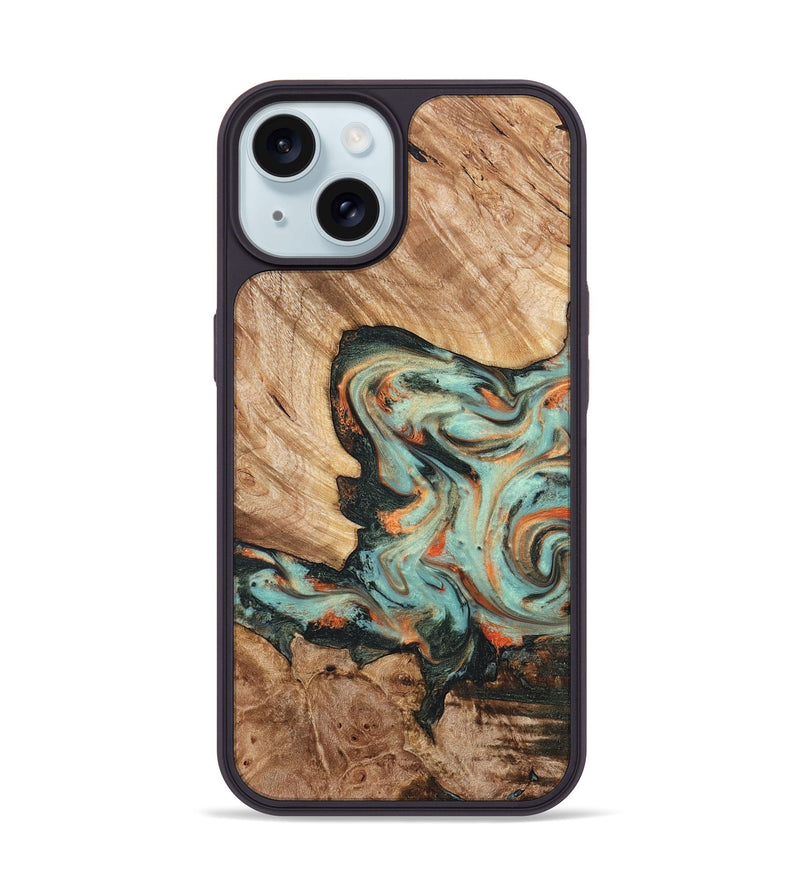 iPhone 15 Wood Phone Case - Arlette (Green, 820171)