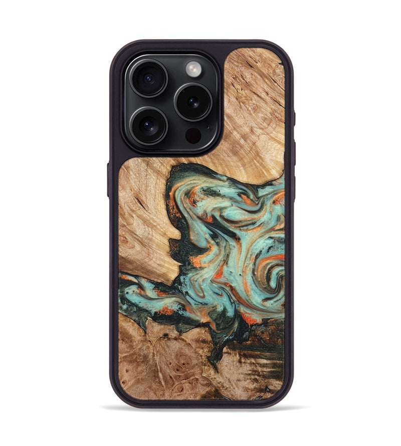 iPhone 15 Pro Wood Phone Case - Arlette (Green, 820171)