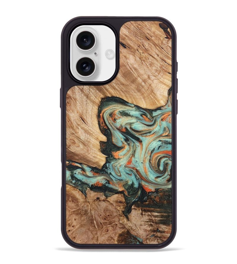 iPhone 16 Plus Wood Phone Case - Arlette (Green, 820171)