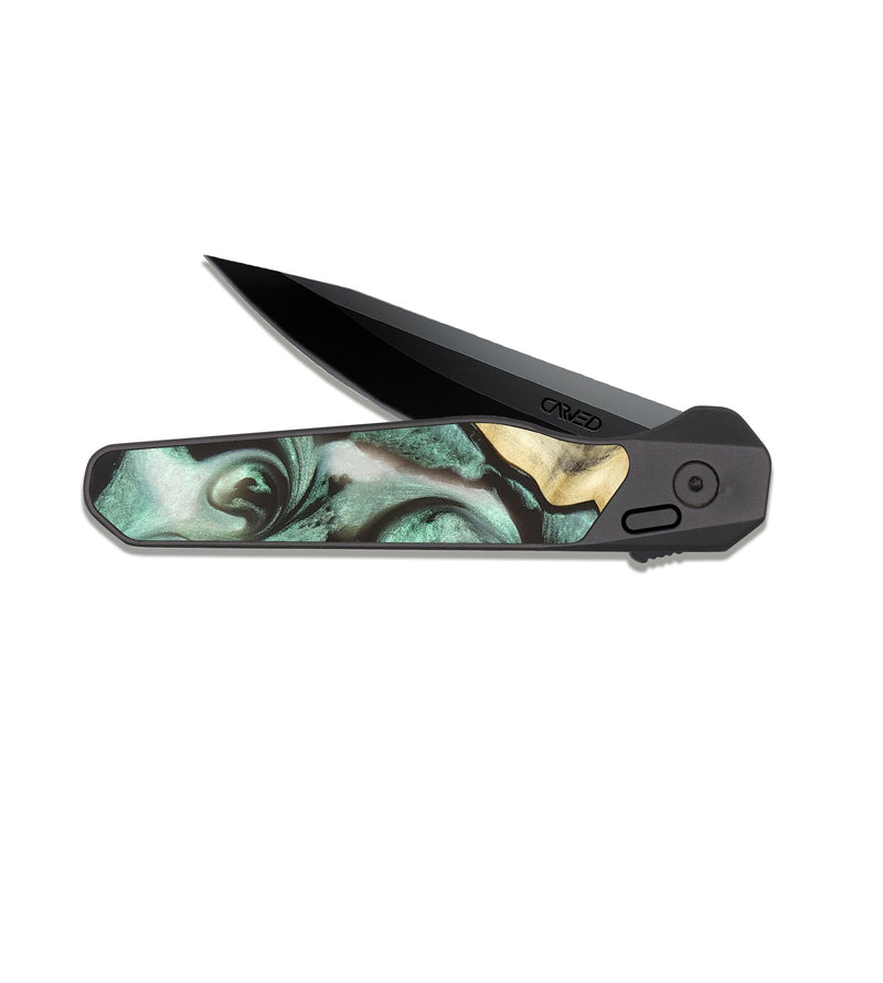 EDC Dark Slate Wood Pocket Knife - Johana (Green, 820172)