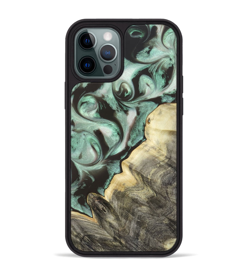 iPhone 12 Pro Max Wood Phone Case - Johana (Green, 820172)