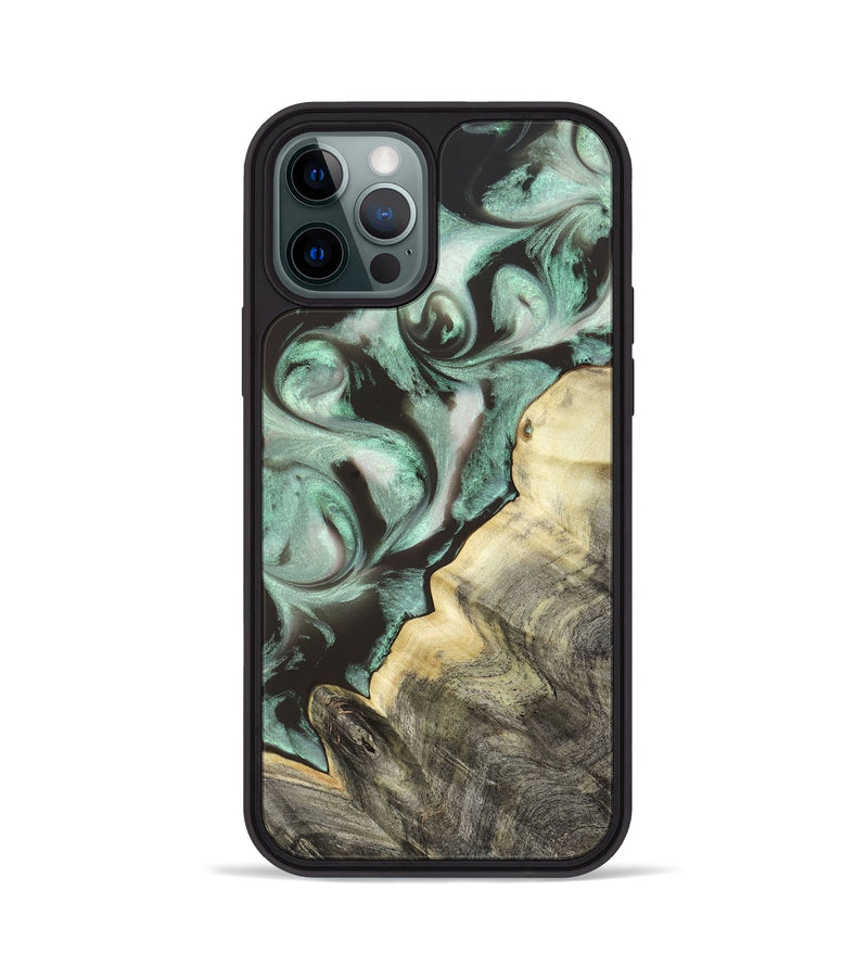 iPhone 12 Pro Wood Phone Case - Johana (Green, 820172)