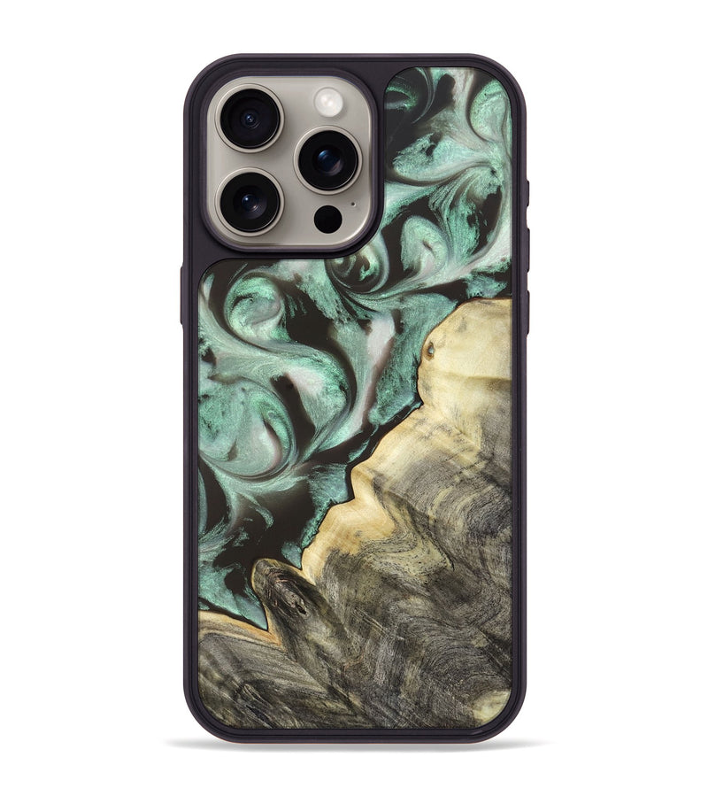 iPhone 15 Pro Max Wood Phone Case - Johana (Green, 820172)
