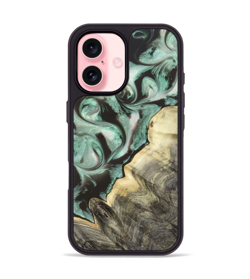 iPhone 16 Wood Phone Case - Johana (Green, 820172)