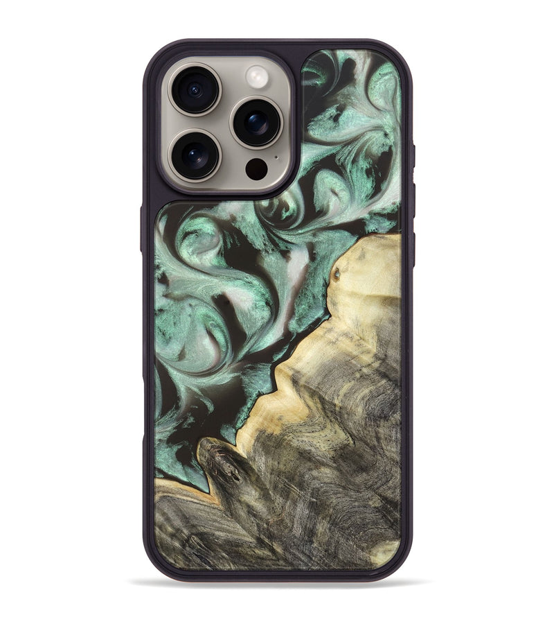 iPhone 16 Pro Max Wood Phone Case - Johana (Green, 820172)