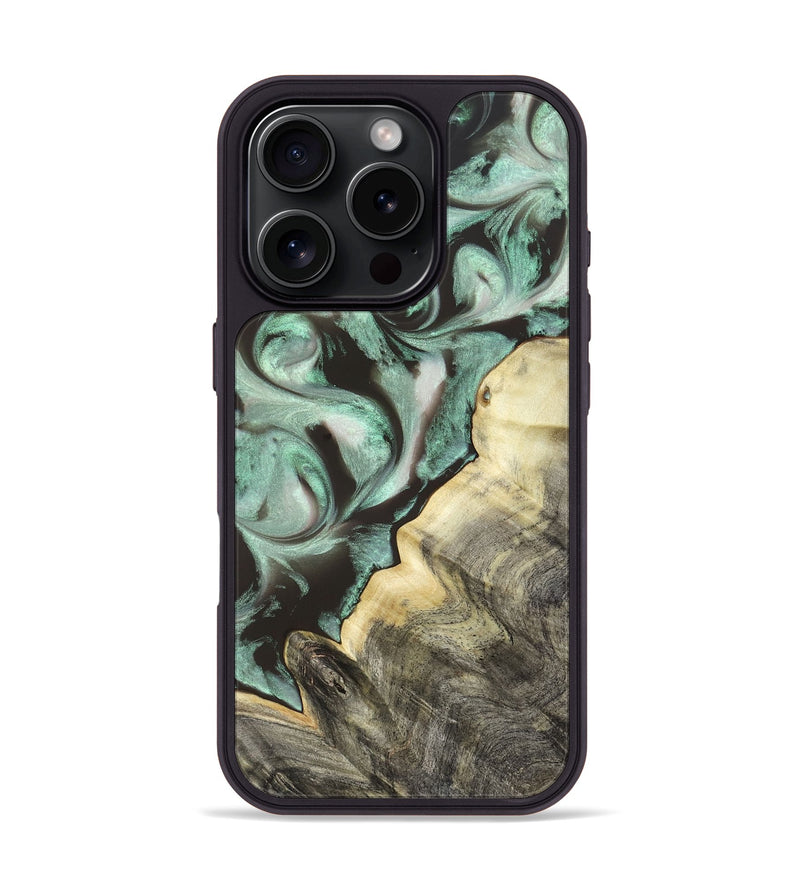 iPhone 16 Pro Wood Phone Case - Johana (Green, 820172)