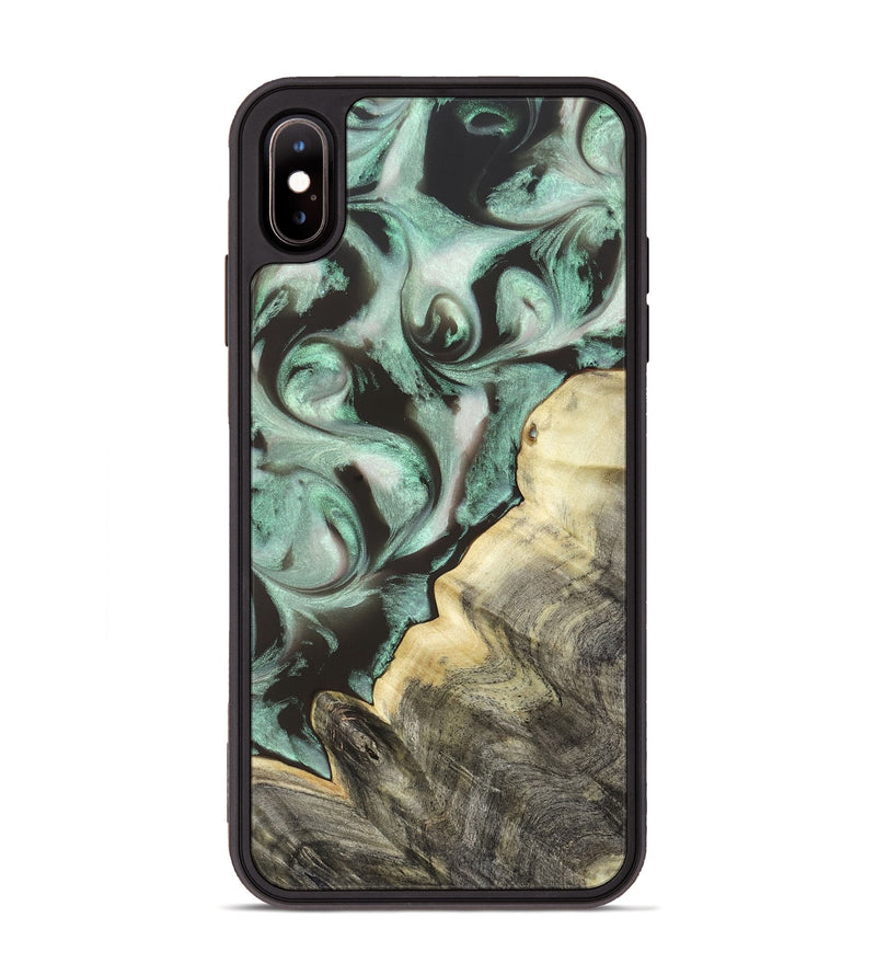 iPhone Xs Max Wood Phone Case - Johana (Green, 820172)