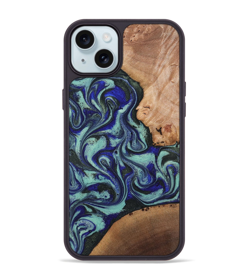 iPhone 15 Plus Wood Phone Case - Kaci (Green, 820173)
