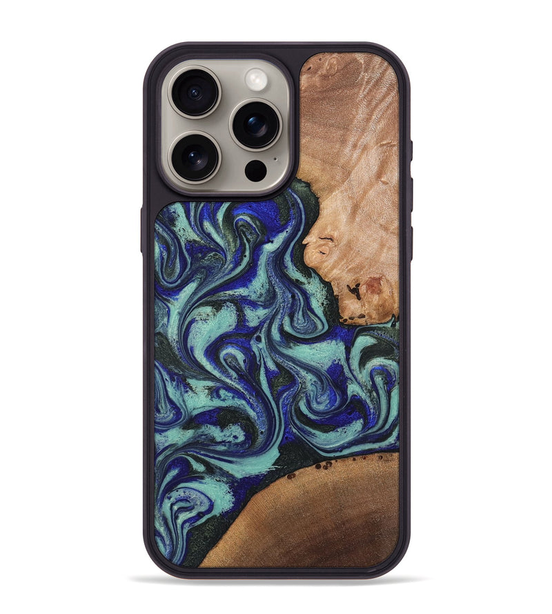 iPhone 15 Pro Max Wood Phone Case - Kaci (Green, 820173)