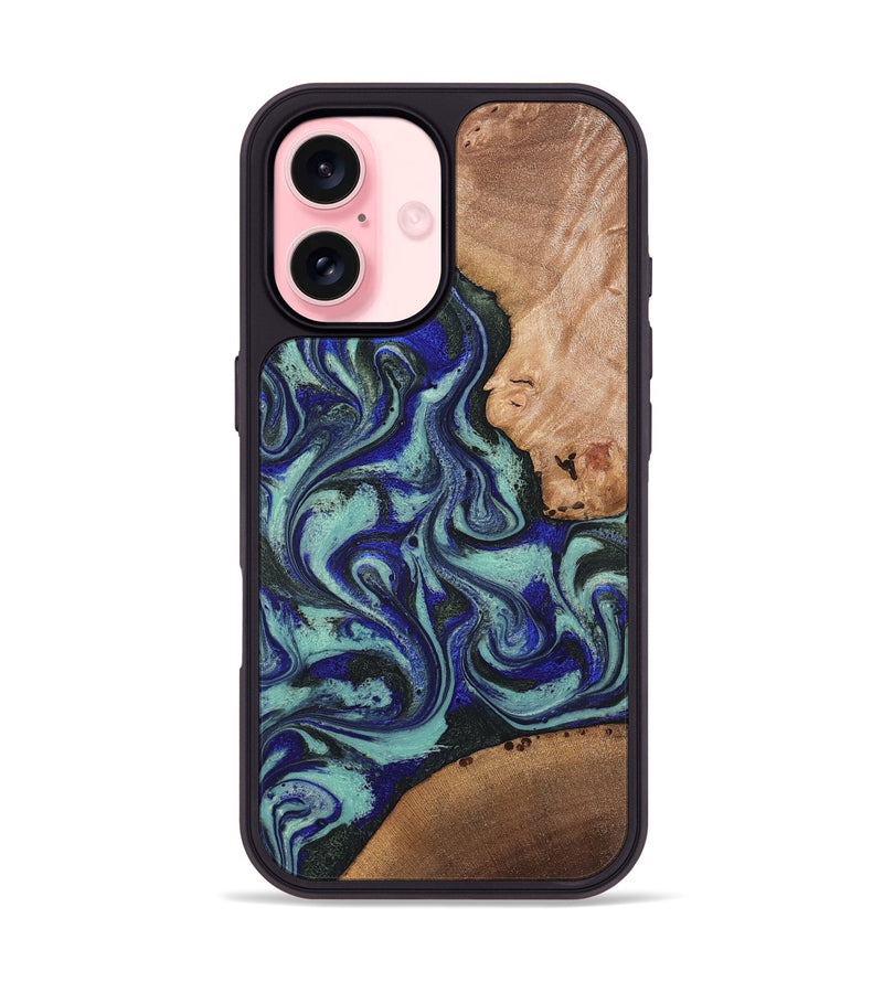 iPhone 16 Wood Phone Case - Kaci (Green, 820173)