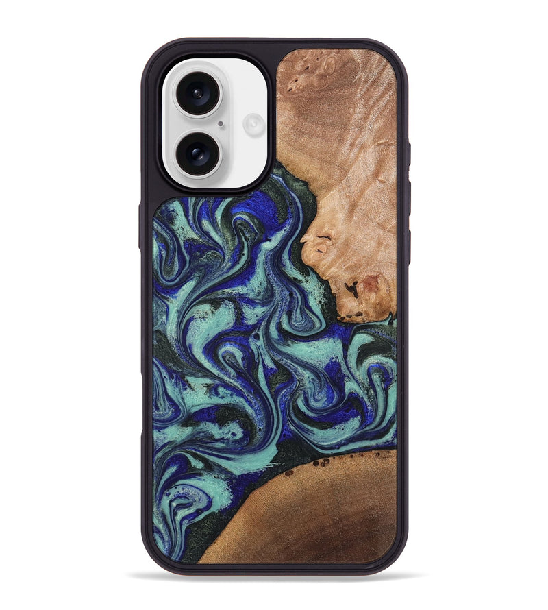iPhone 16 Plus Wood Phone Case - Kaci (Green, 820173)