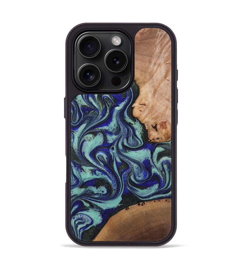 iPhone 16 Pro Wood Phone Case - Kaci (Green, 820173)