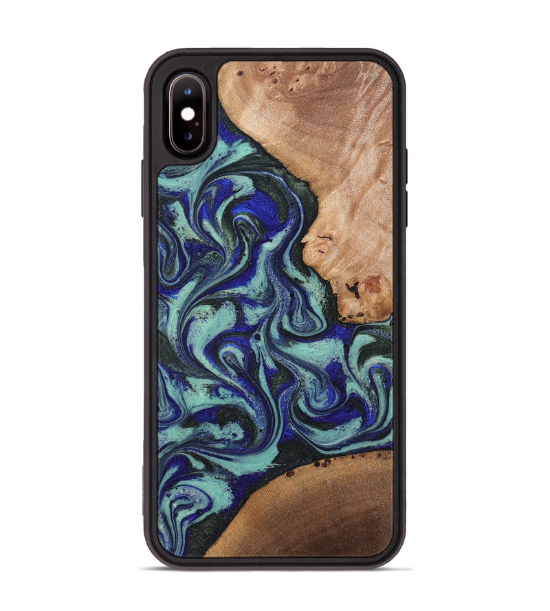 iPhone Xs Max Wood Phone Case - Kaci (Green, 820173)