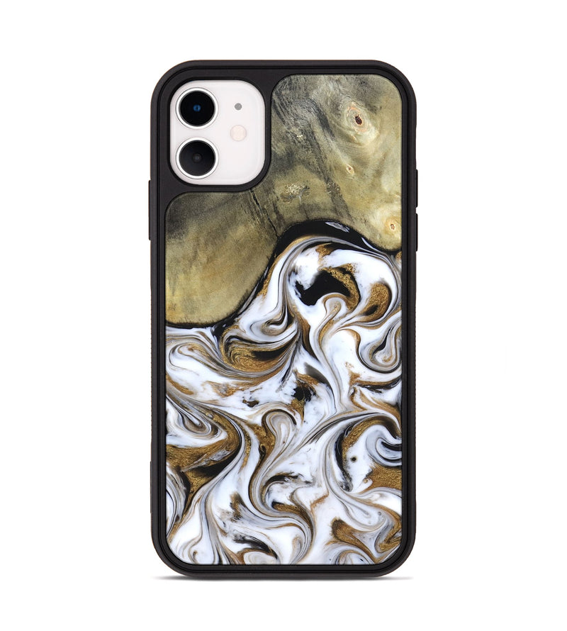 iPhone 11 Wood Phone Case - Kelsi (Black & White, 820174)