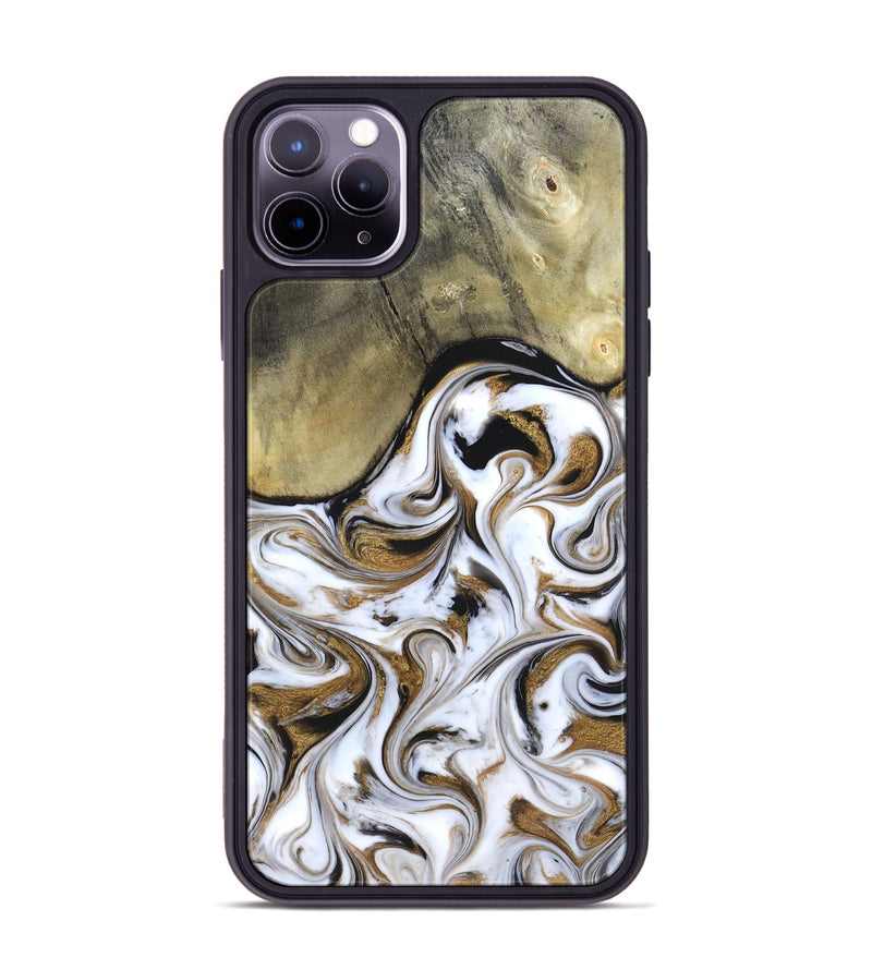 iPhone 11 Pro Max Wood Phone Case - Kelsi (Black & White, 820174)