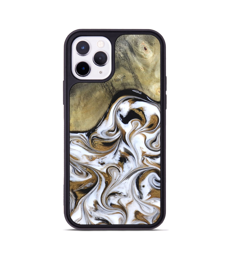 iPhone 11 Pro Wood Phone Case - Kelsi (Black & White, 820174)