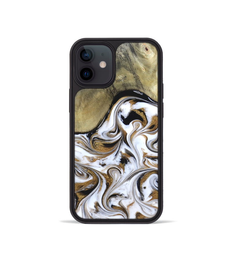 iPhone 12 mini Wood Phone Case - Kelsi (Black & White, 820174)