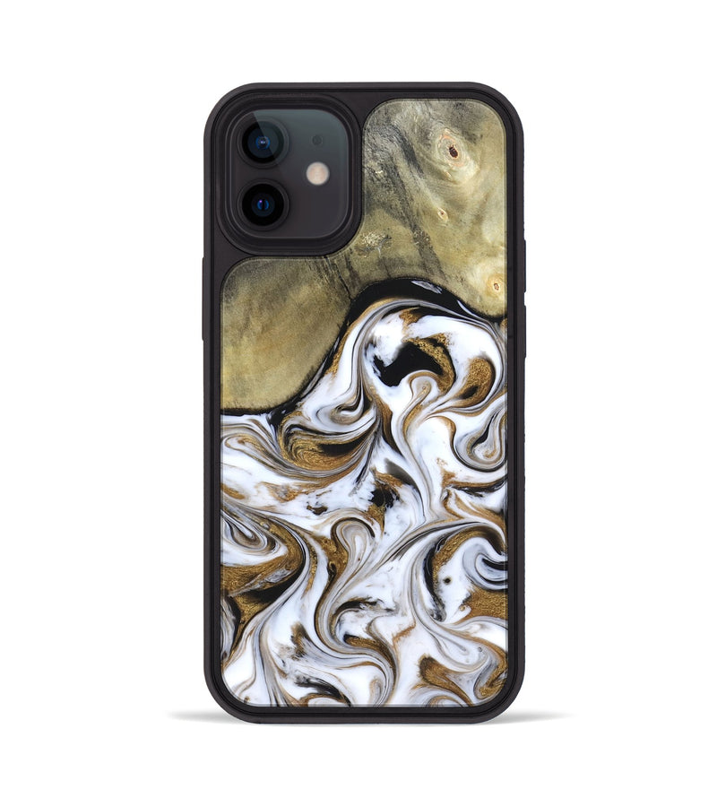 iPhone 12 Wood Phone Case - Kelsi (Black & White, 820174)