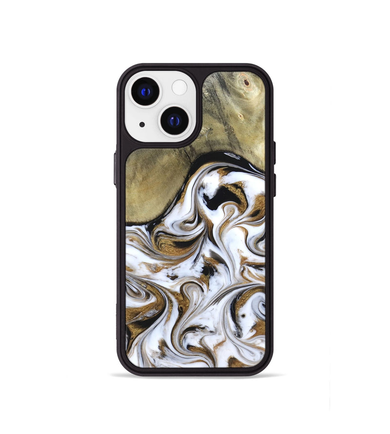 iPhone 13 mini Wood Phone Case - Kelsi (Black & White, 820174)