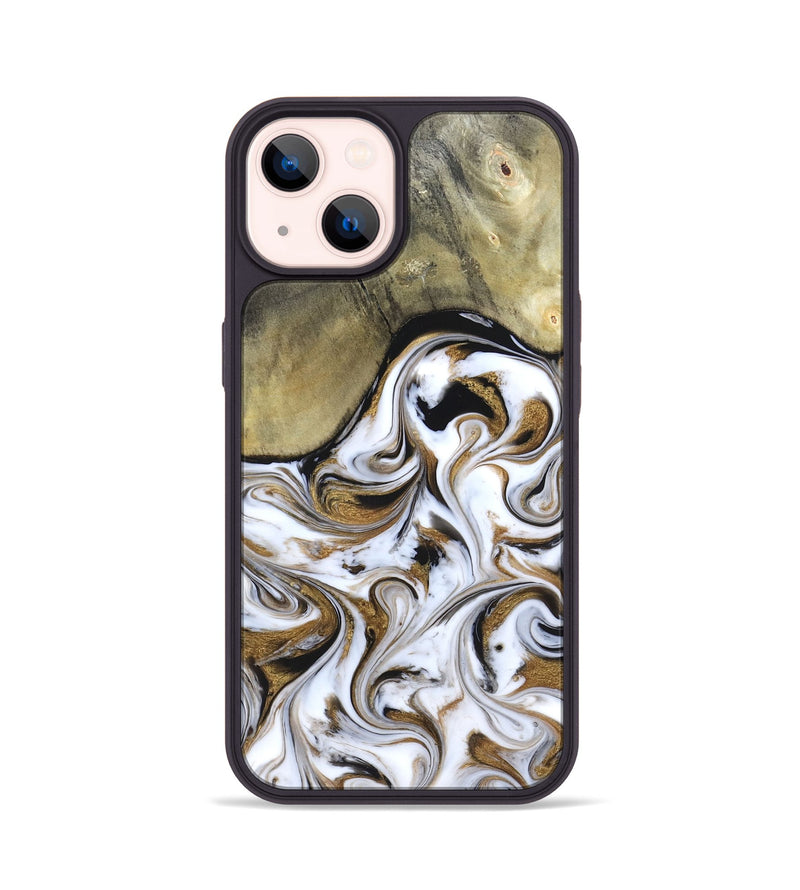 iPhone 14 Wood Phone Case - Kelsi (Black & White, 820174)