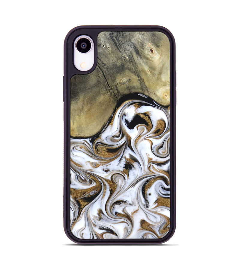 iPhone Xr Wood Phone Case - Kelsi (Black & White, 820174)