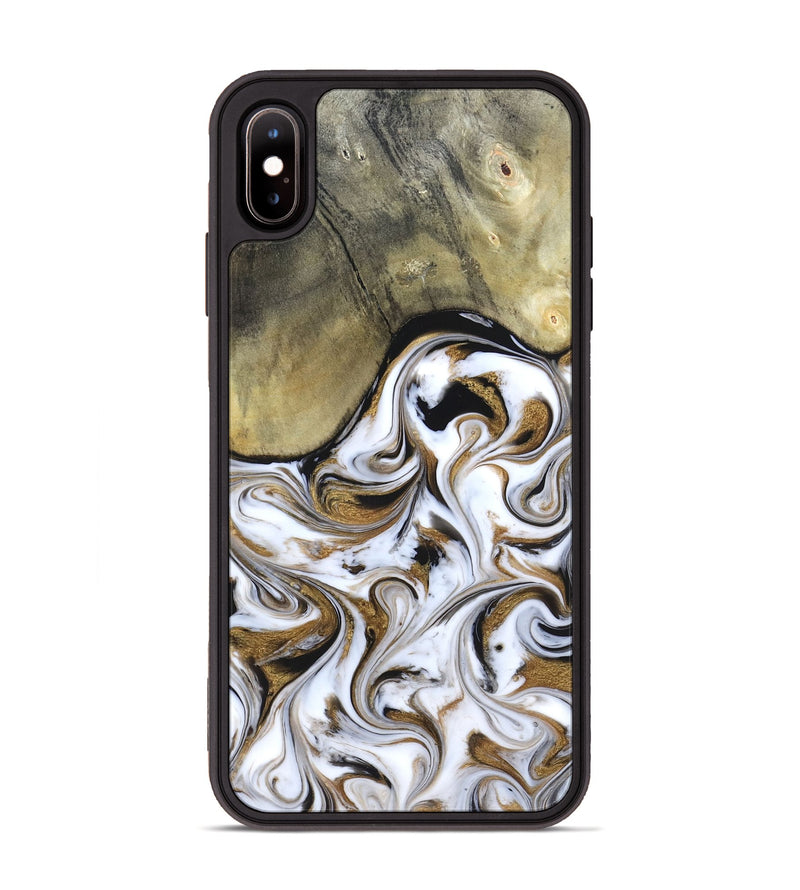 iPhone Xs Max Wood Phone Case - Kelsi (Black & White, 820174)