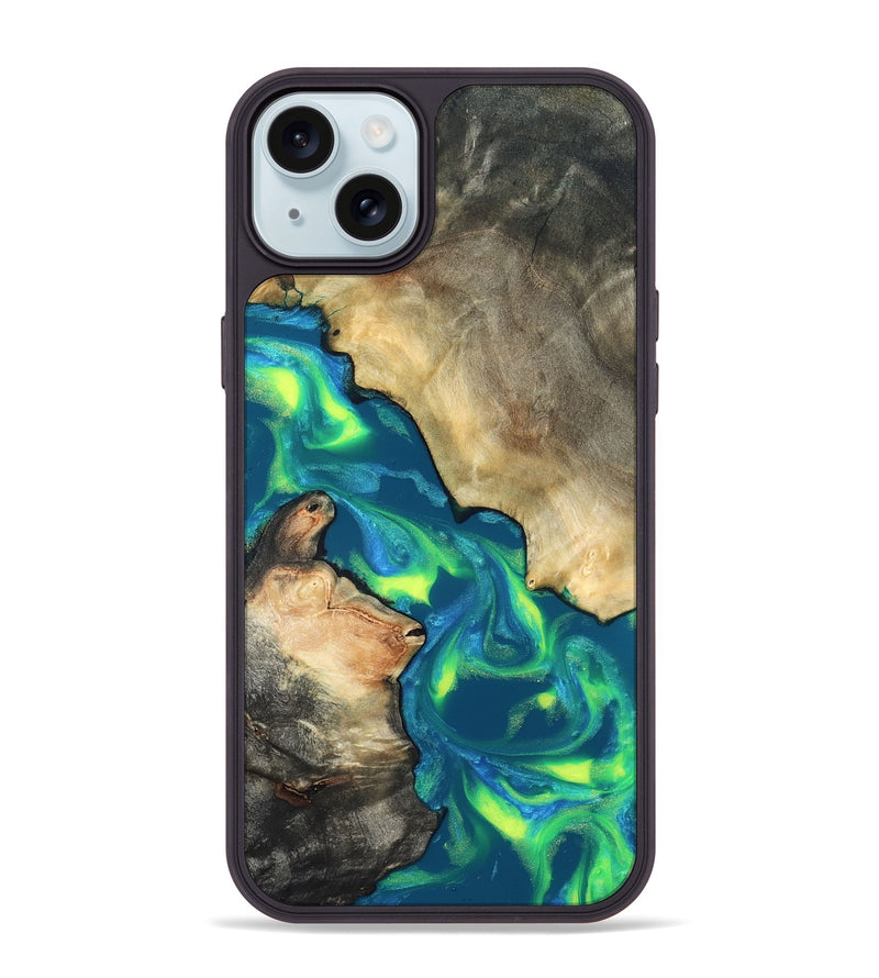 iPhone 15 Plus Wood Phone Case - Davis (Neon, 820176)