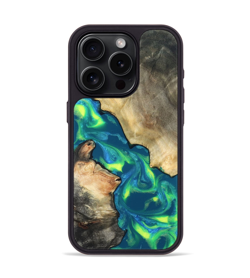iPhone 15 Pro Wood Phone Case - Davis (Neon, 820176)