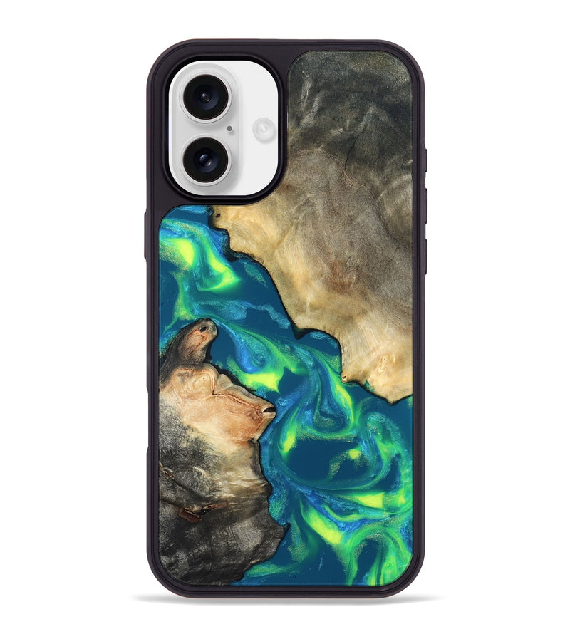 iPhone 16 Plus Wood Phone Case - Davis (Neon, 820176)