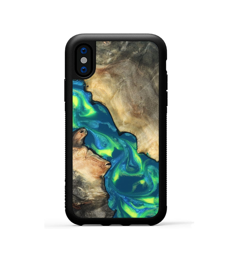 iPhone Xs Wood Phone Case - Davis (Neon, 820176)