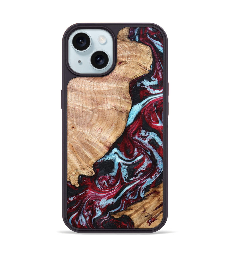 iPhone 15 Wood Phone Case - Homer (Red, 820184)