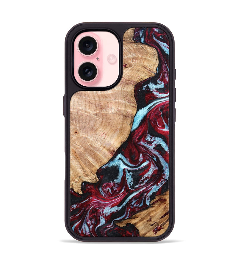 iPhone 16 Wood Phone Case - Homer (Red, 820184)