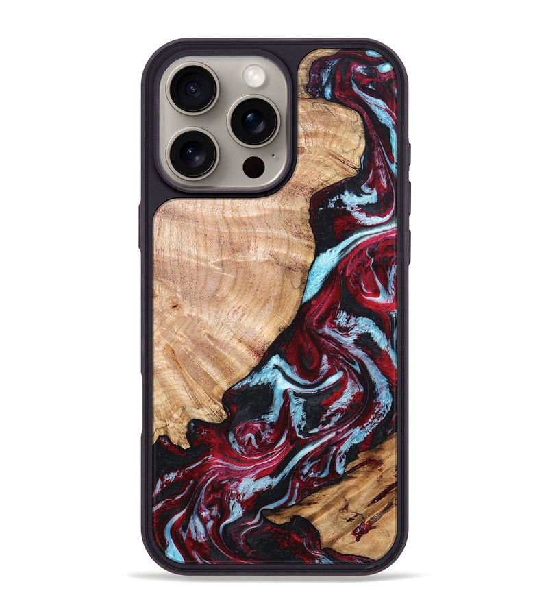 iPhone 16 Pro Max Wood Phone Case - Homer (Red, 820184)