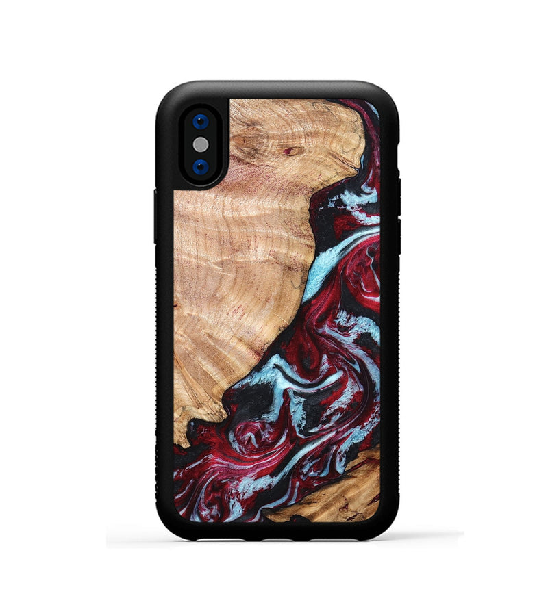iPhone Xs Wood Phone Case - Homer (Red, 820184)
