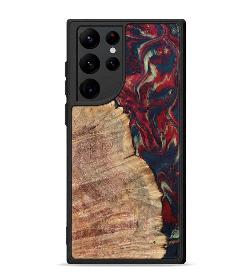 Galaxy S22 Ultra Wood Phone Case - Latasha (Red, 820185)