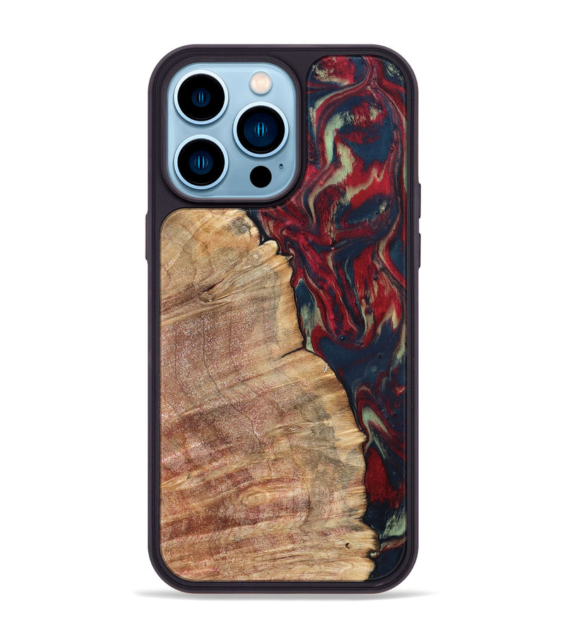 iPhone 14 Pro Max Wood Phone Case - Latasha (Red, 820185)