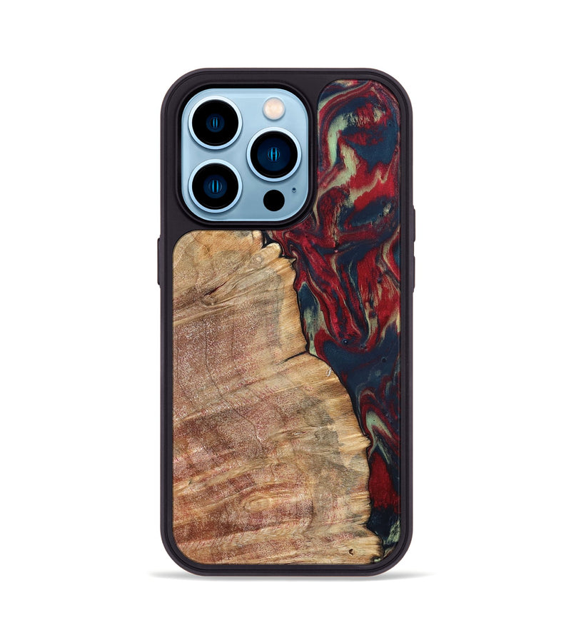 iPhone 14 Pro Wood Phone Case - Latasha (Red, 820185)
