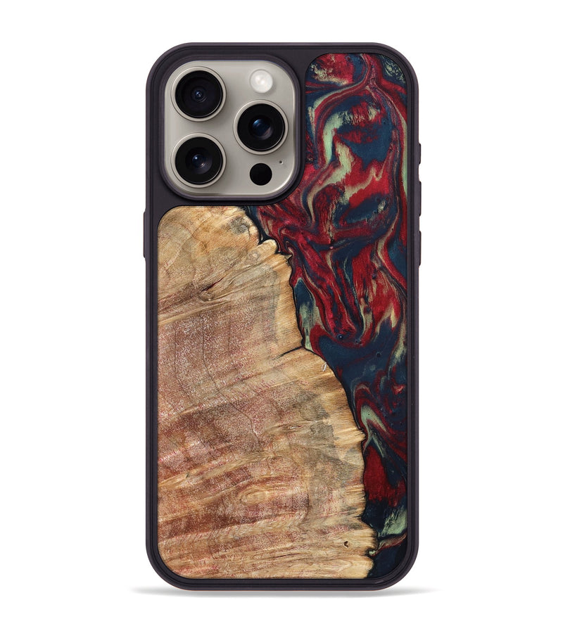 iPhone 15 Pro Max Wood Phone Case - Latasha (Red, 820185)