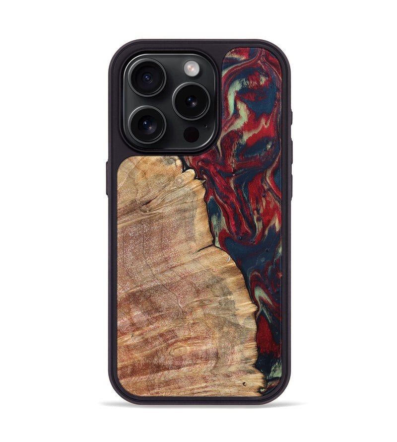 iPhone 15 Pro Wood Phone Case - Latasha (Red, 820185)