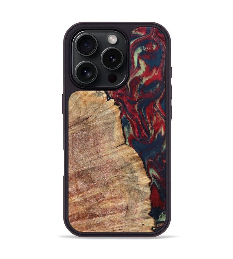 iPhone 16 Pro Wood Phone Case - Latasha (Red, 820185)
