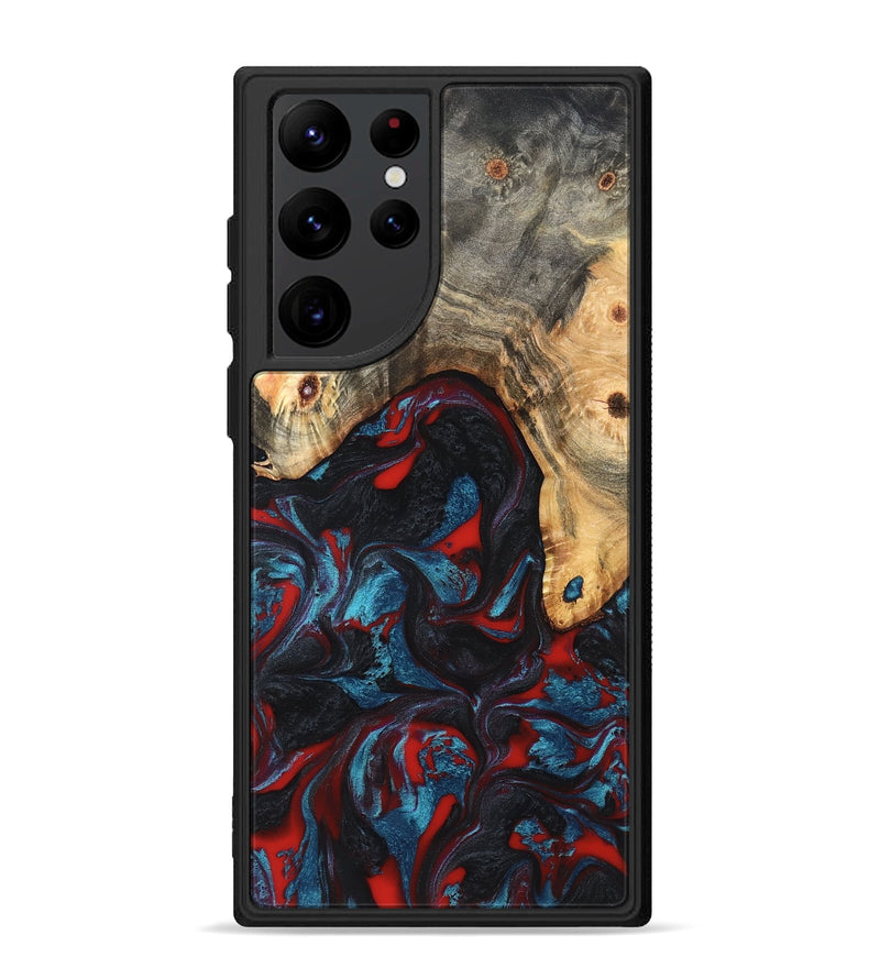 Galaxy S22 Ultra Wood Phone Case - Shelly (Red, 820186)